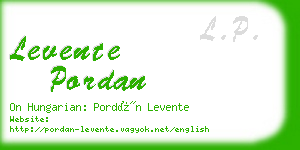 levente pordan business card